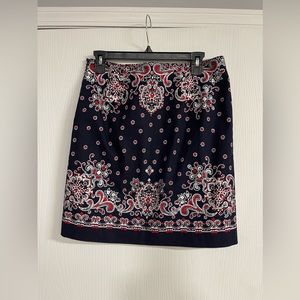 TALBOTS Baroque Print Mini Skirt